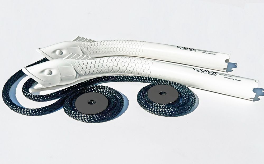 A pair of fish shaped ropes and a pair of magnets