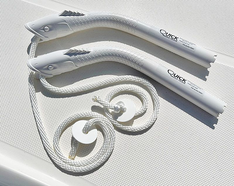 a pair of quick anchors with ropes attached to them