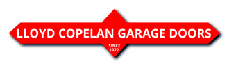 logo that says lloyd copelan garage doors serving Redlands, CA & Yucaipa, CA area