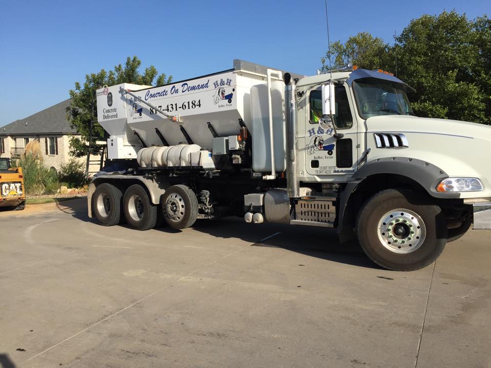 Concrete Mixer Truck On Parking Lot — Fort Worth, TX — H & H Concrete On Demand