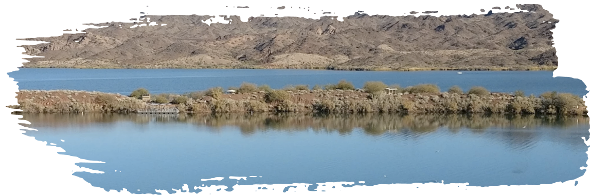 A rocky island with sparse vegetation in calm blue water under a clear sky