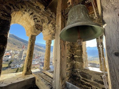 St. Martin Kirche Mals im Vinschgau Greilhof Glocke Turm