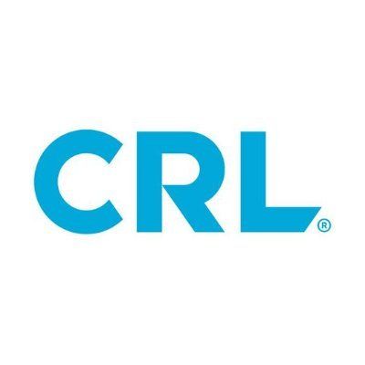 The crl logo is blue and white on a white background.