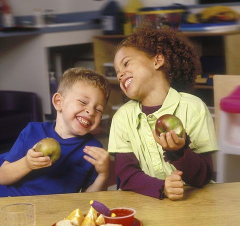 Children Happy Eating Their Snacks — Bridgeport, CT — Donna's Little Doves Inc.