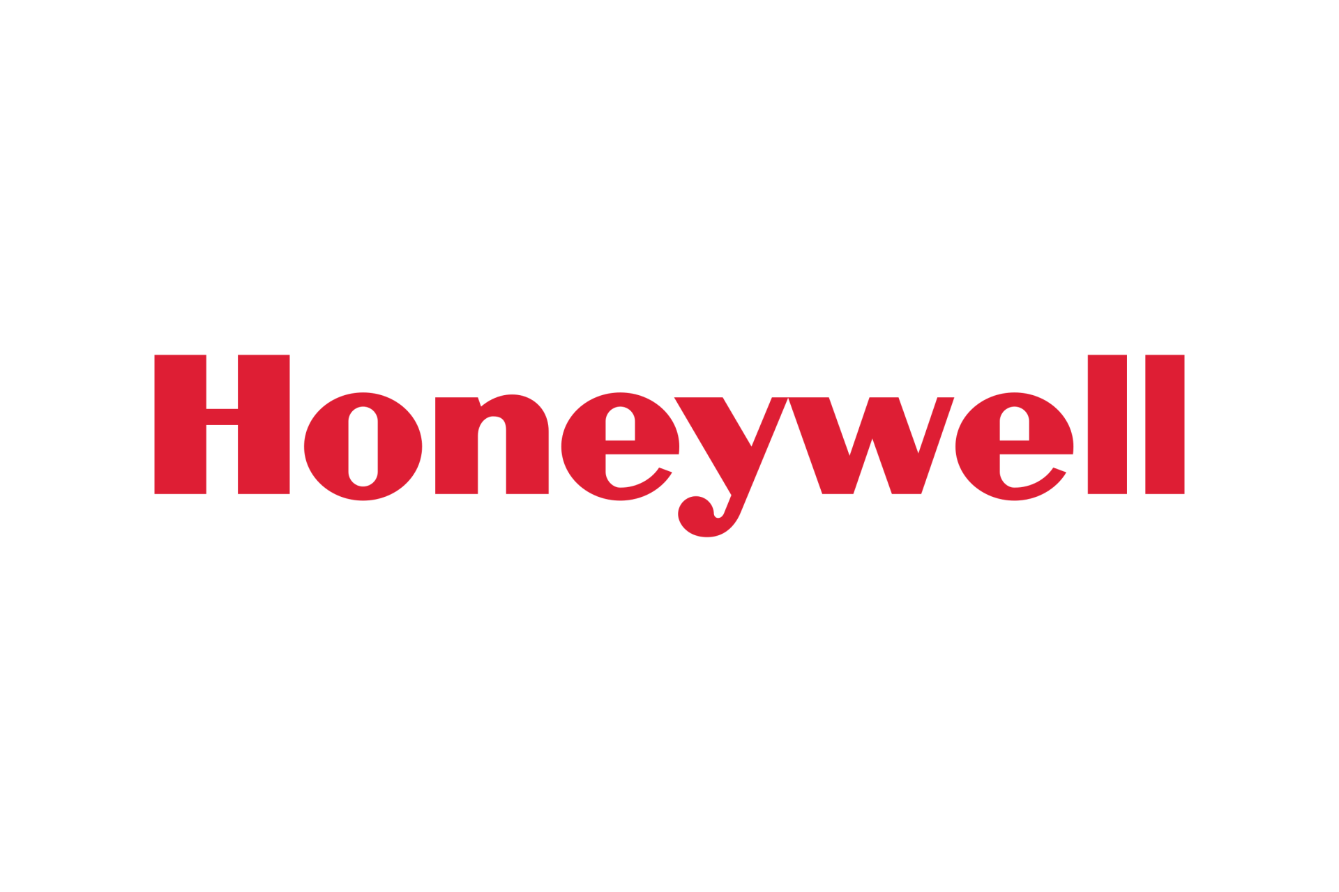 Logo Honeywell en texte rouge sur fond blanc.