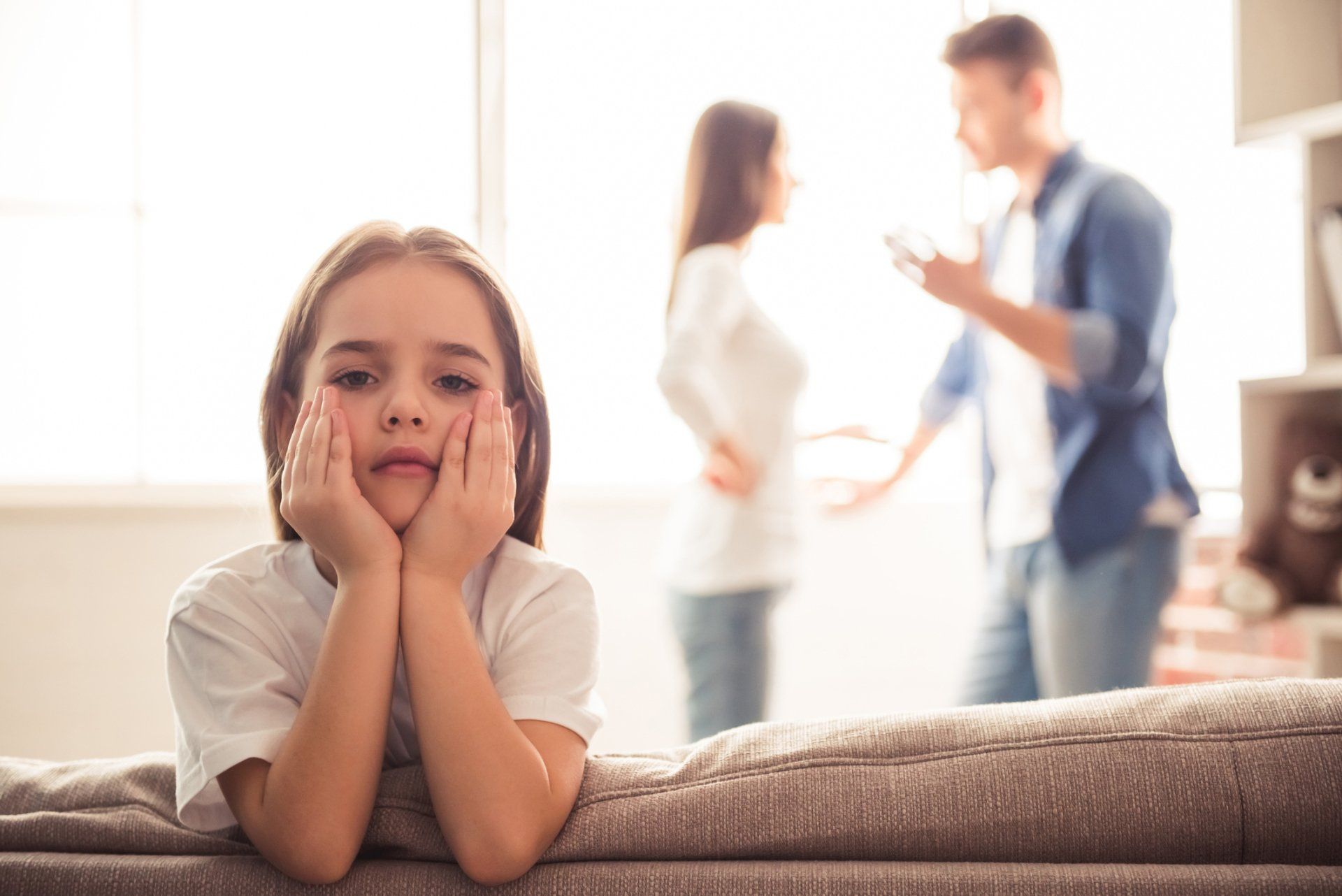 Family Separation - Child Listening to Parents Argue in North Tustin, CA