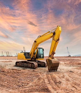 Excavator On Ground