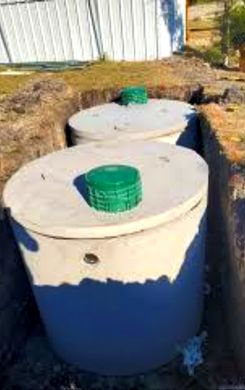 Silver septic tank