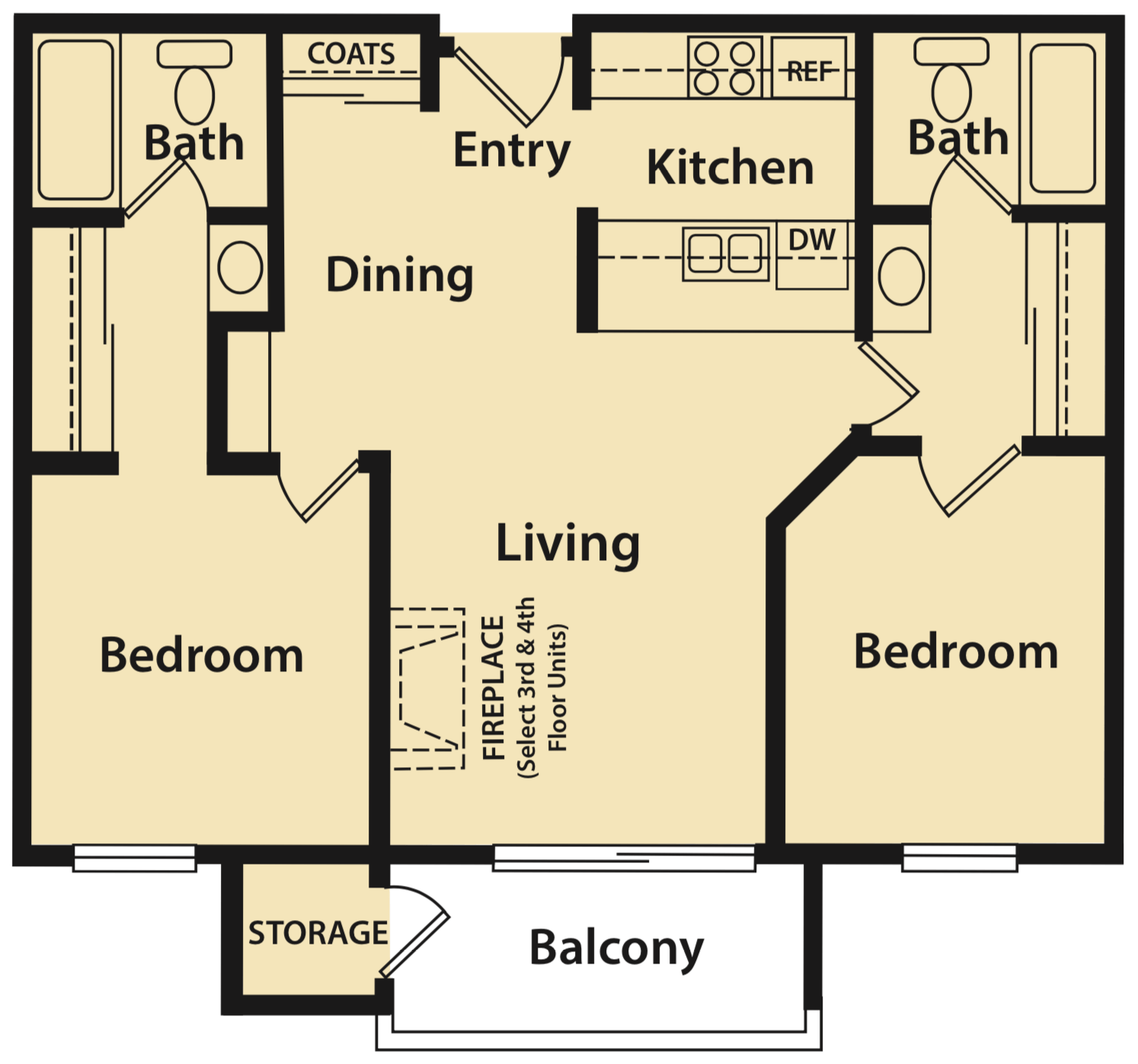 Floor Plans One And Two Bedrooms Reflections Fresno 