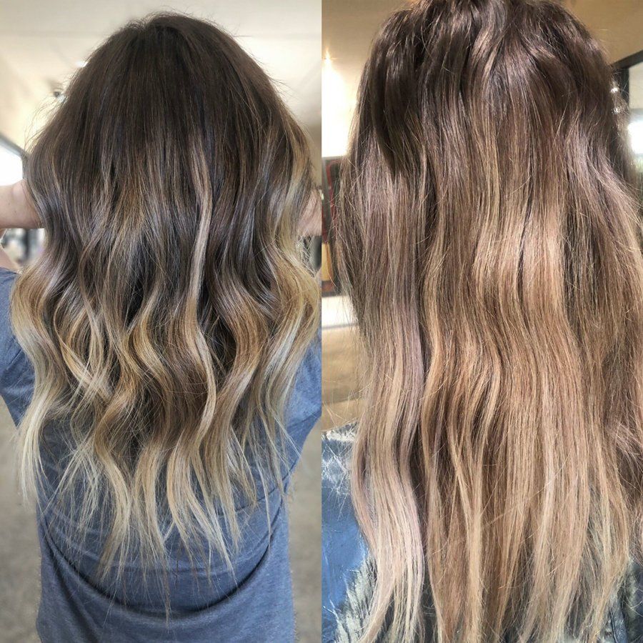 Cut and Color —Before and After Reverse Balayage in Beverly Hills, CA