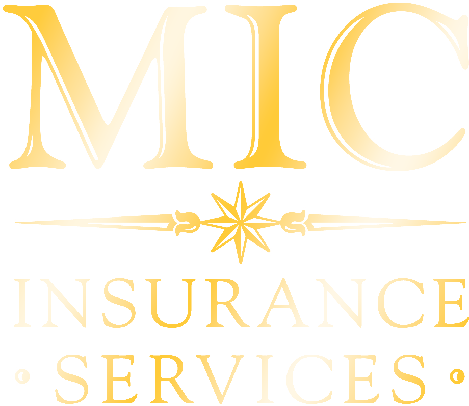 MIC Insurance Services logo with gold letters and a starburst design.
