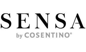 A black and white logo for sensa by cosentino