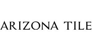 The logo for arizona tile is black and white on a white background.