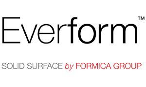 A logo for everform solid surface by formica group