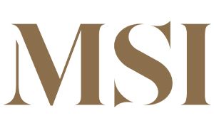 The msi logo is brown and white on a white background