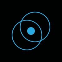 A blue circle with a blue circle in the middle on a black background.