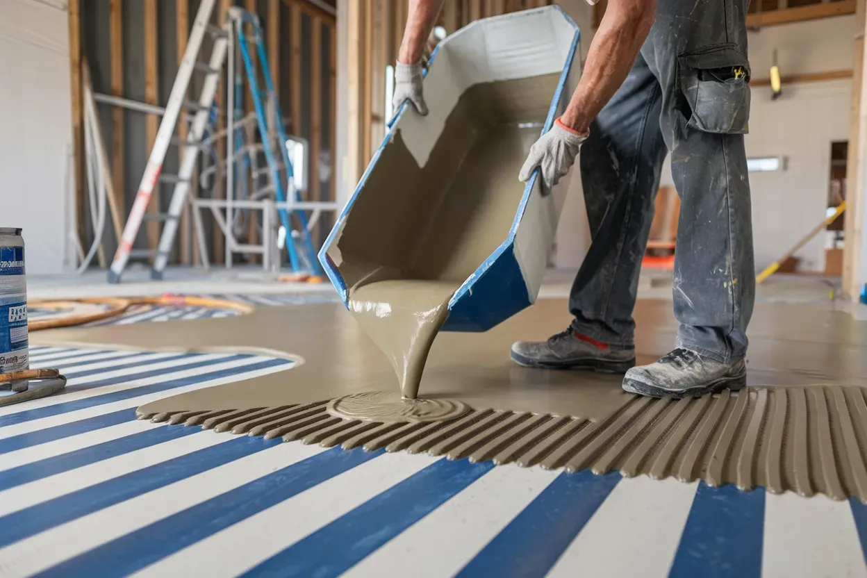 A person is painting a wall with a paint roller.