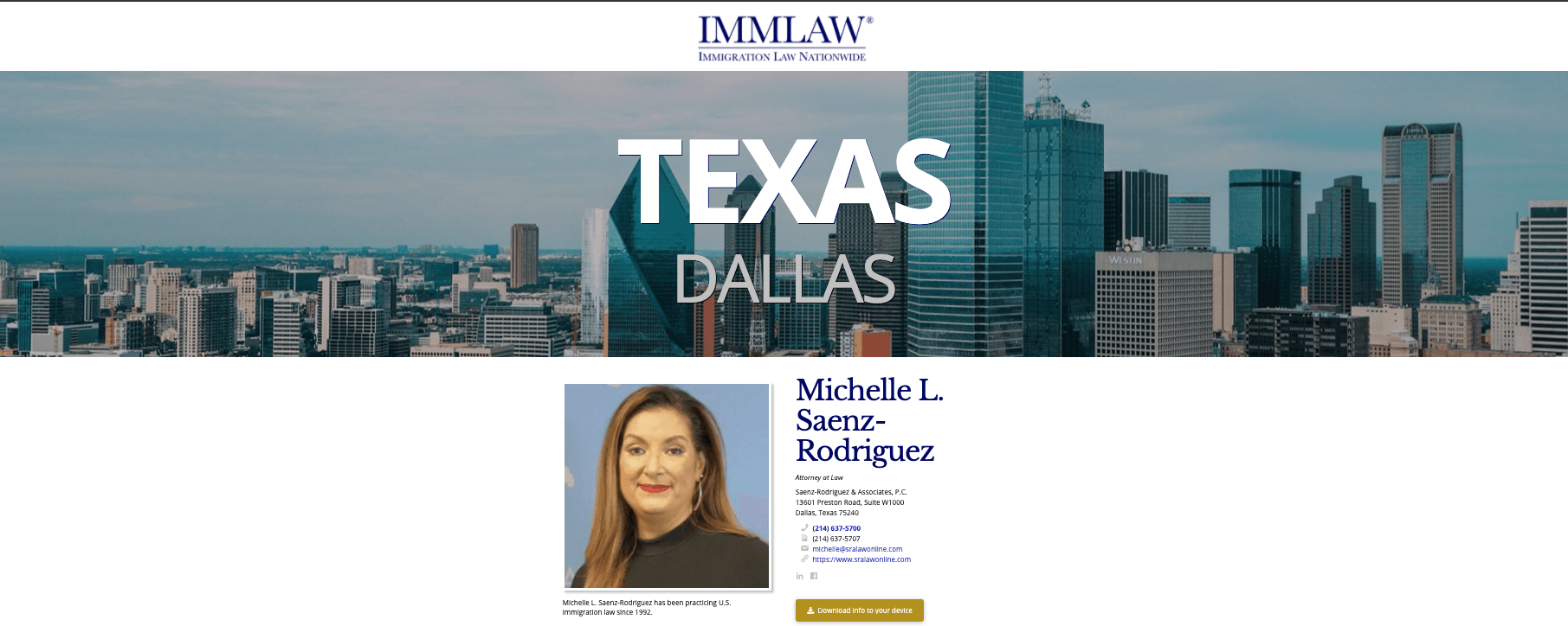 Michelle Saenz-Rodriguez IMMLAW Membership