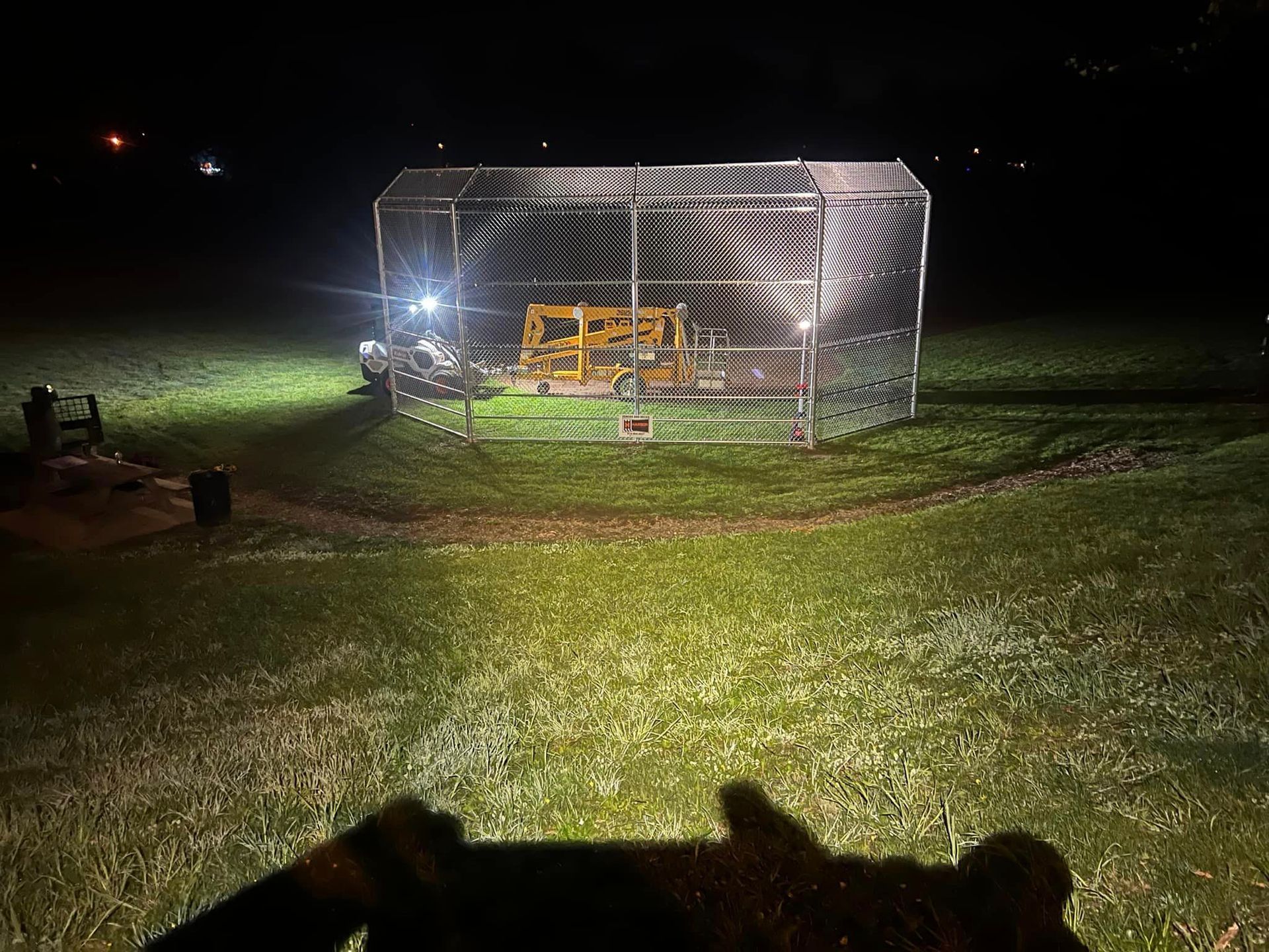 Baseball Field At Night - Erie, PA - Harbor Fence Co.