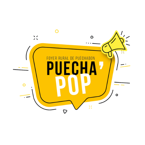 Une bulle de dialogue jaune avec un mégaphone attaché.