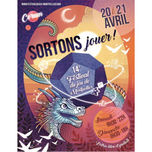 A poster for the 14th festival du jeu de montpellier