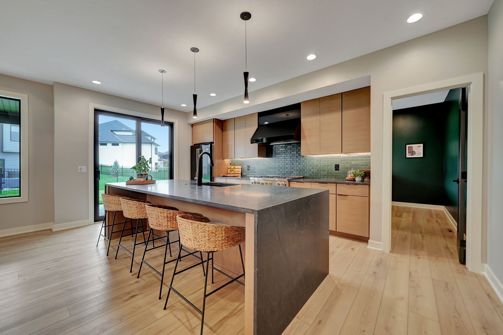 Custom Kitchen in Lincoln NE.  Bluestar Appliances, Quartz Countertop