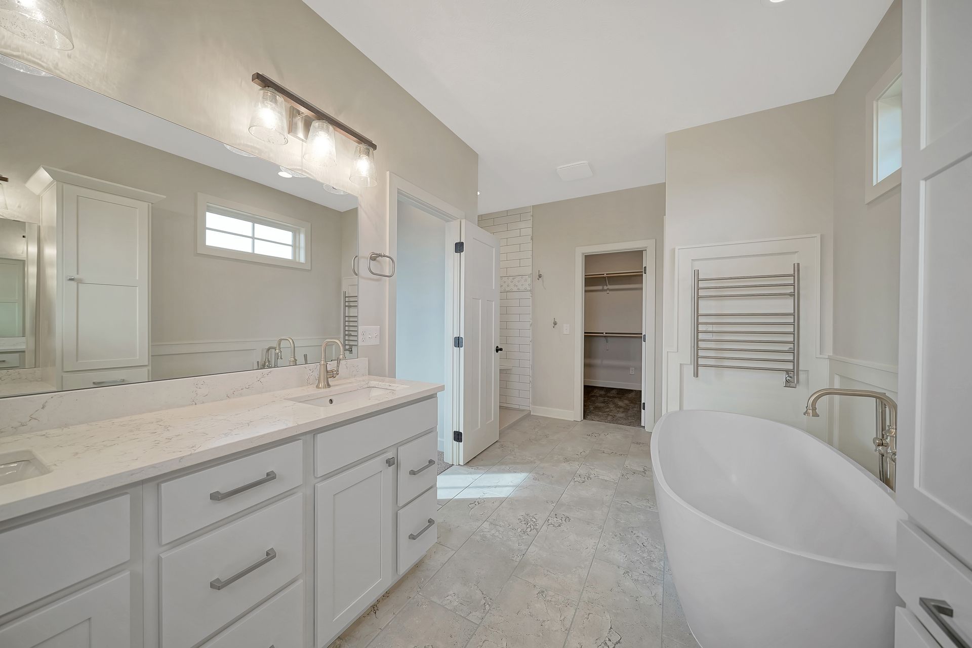 Custom Bathroom with White Tones