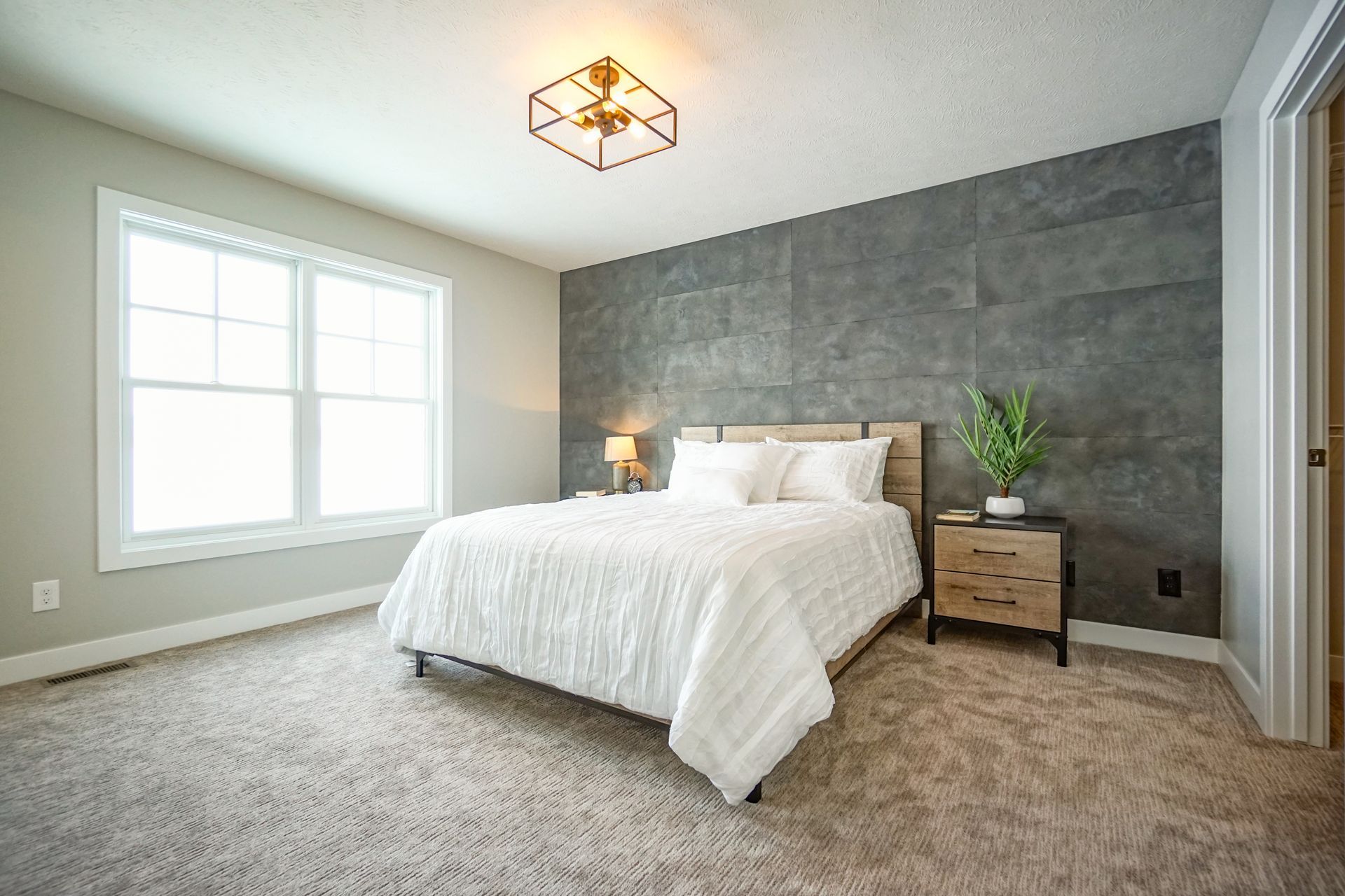 Custom Bedroom with hand made wallpaper.