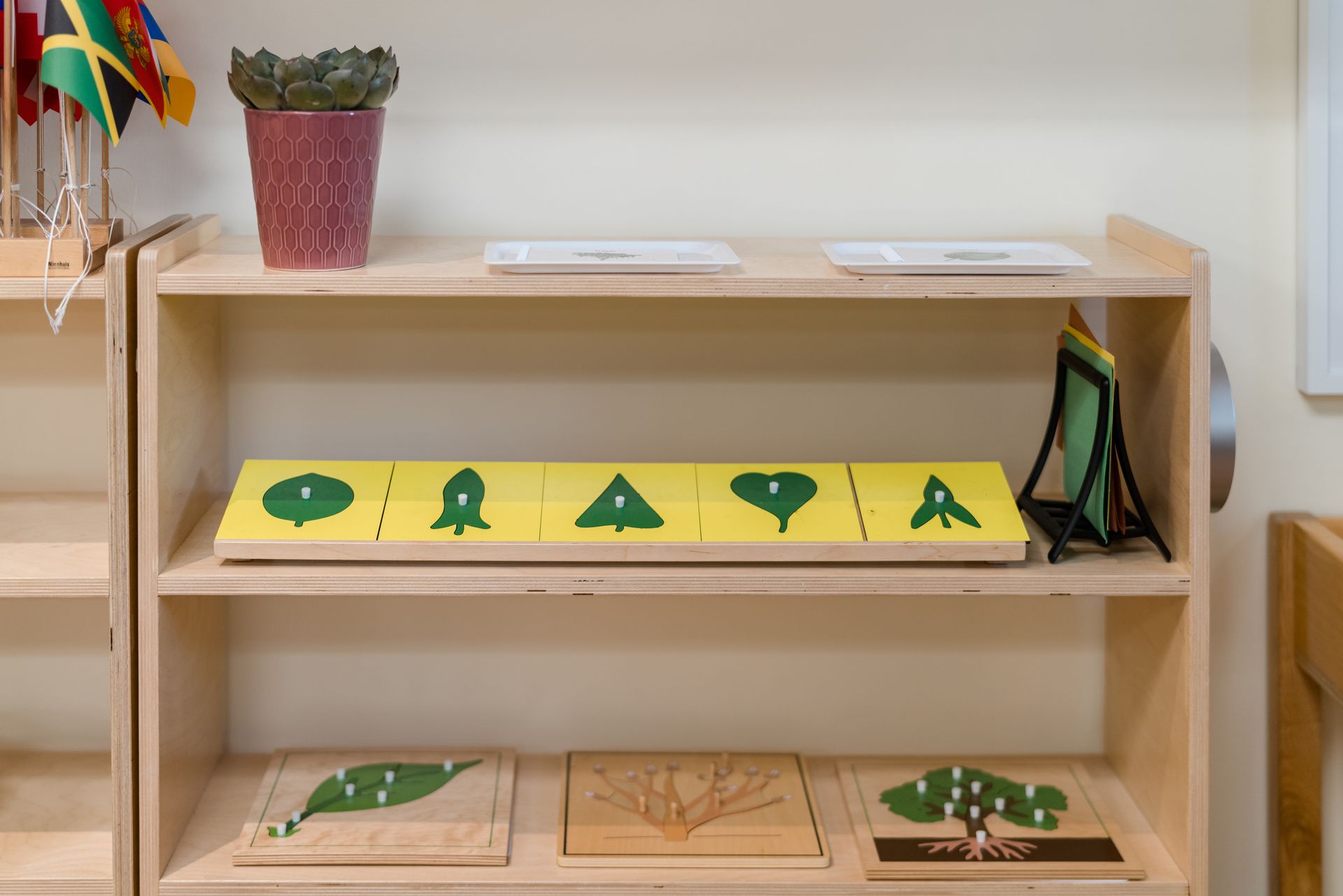 Montessori leaf shape cabinet.