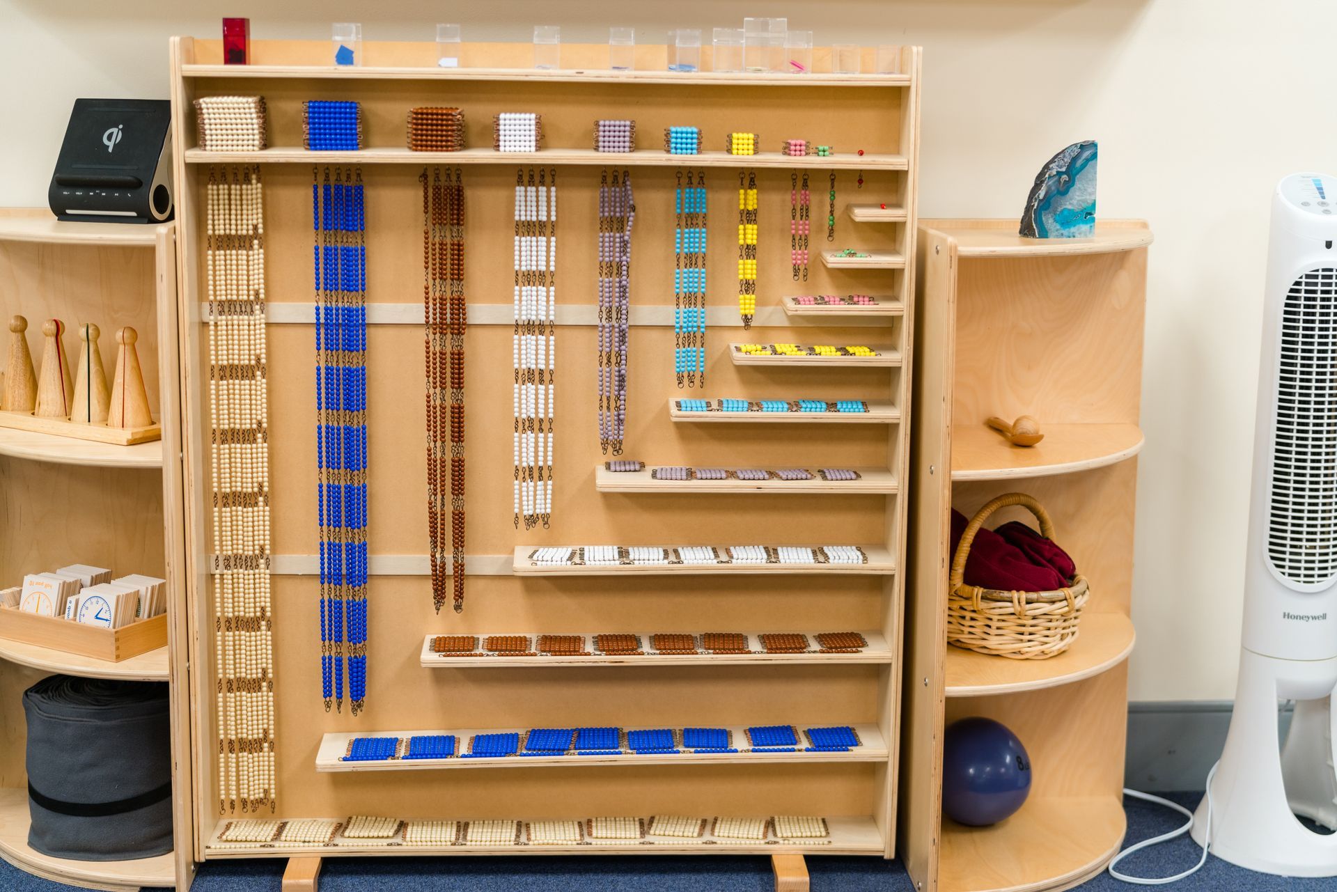 Montessori bead cabinet.