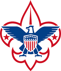 A boy scout logo with an eagle and a shield