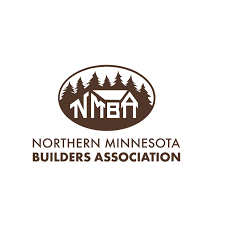 The logo for the northern minnesota builders association shows a house with trees in the background.