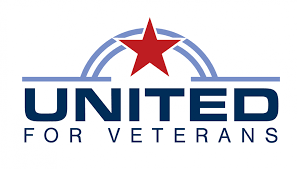 A logo for united for veterans with a red star