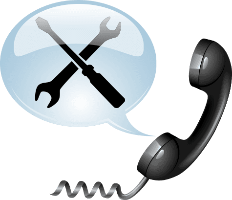 Icon of a telephone calling a mechanic
