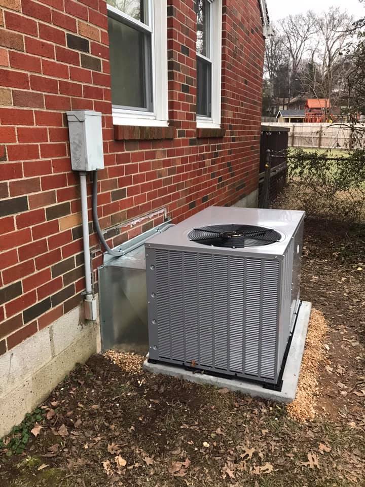 HVAC system next to residential home