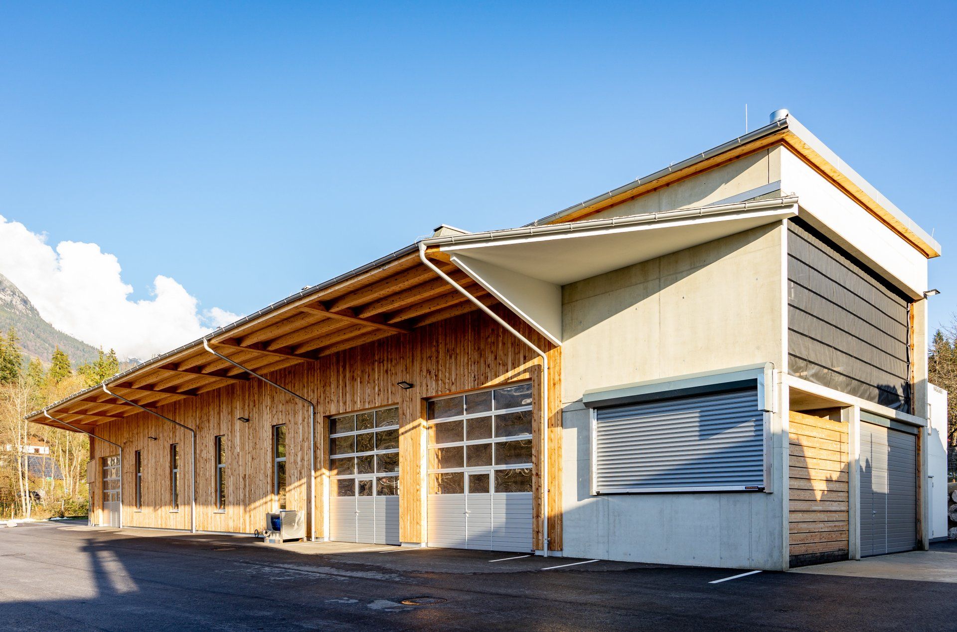 Garagenfront aus Holz