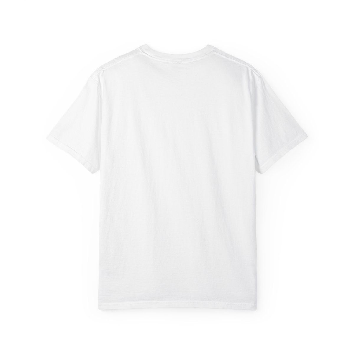 White t-shirt with the text 