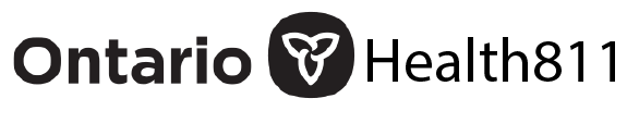 Ontario Health 811 logo. Black text and symbol on a white background.