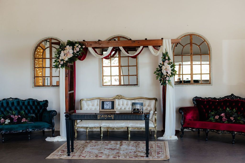 A Room With a Table, Couch, and Mirrors — Prim n Proper Event Hire in Palmview, QLD