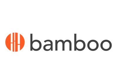 Bamboo logo with orange icon and gray lowercase text on a white background