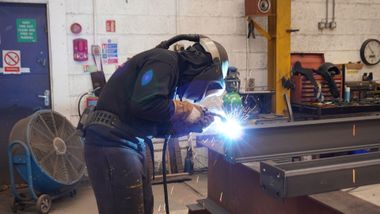 Person welding