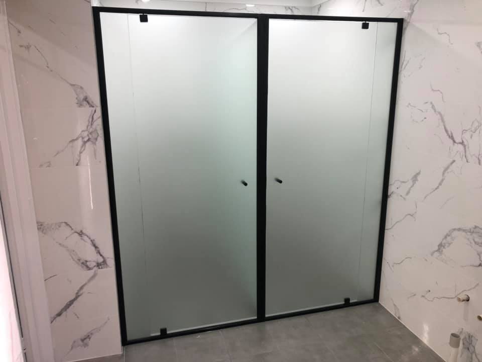 Frosted Glass Door — Glazing Service in Wollongong, NSW