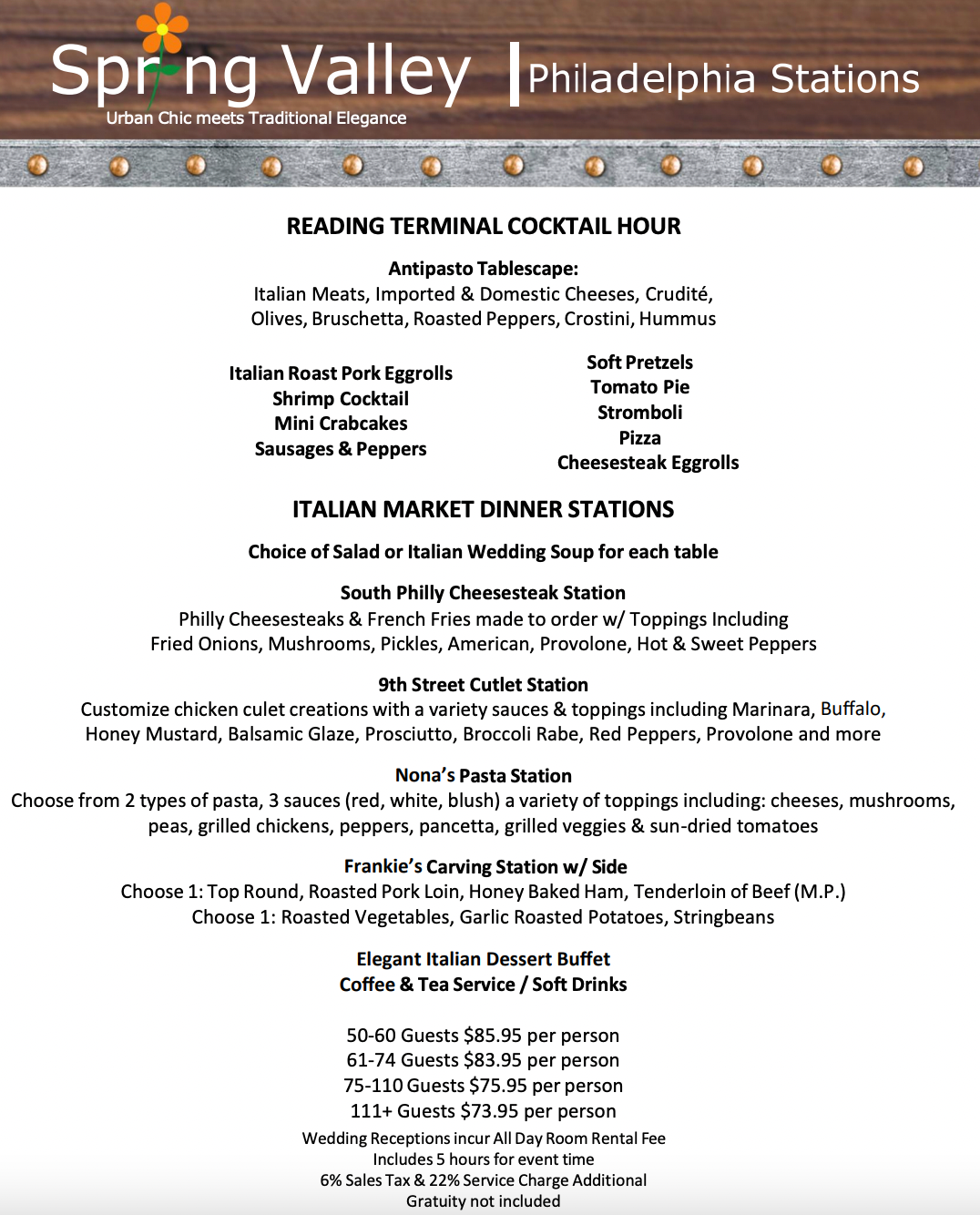 It is a brochure for spring valley weddings.