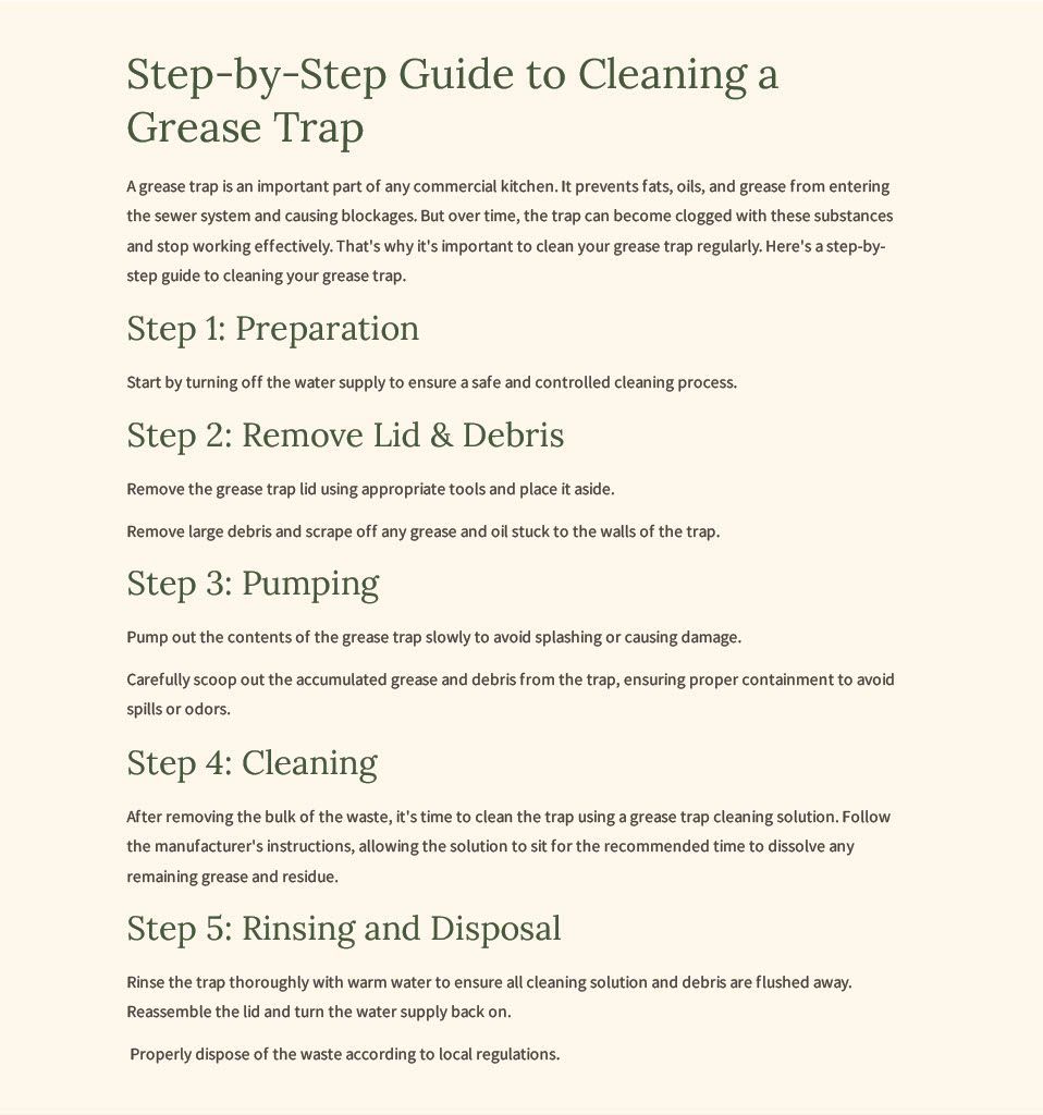 step-by-step grease trap cleaning