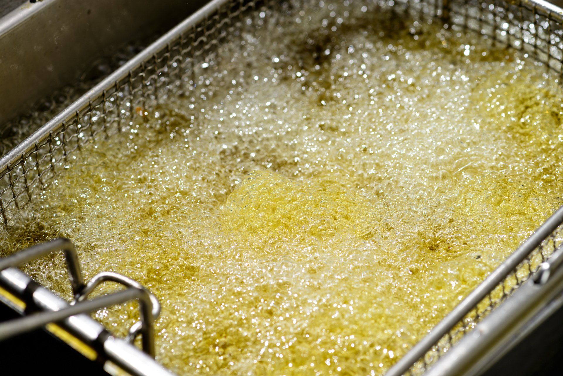 fryer oil boiling and cooking ready for recycling