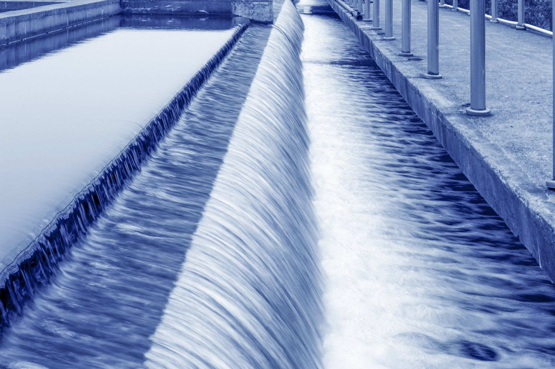closeup of water at treatment plant
