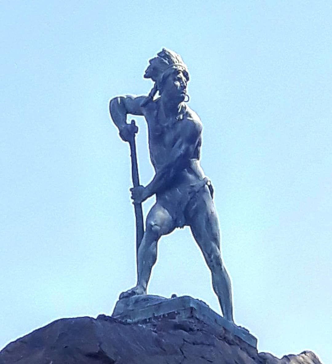 Monument at Cacique Lautaro in Santa Lucia Hill, Santiago