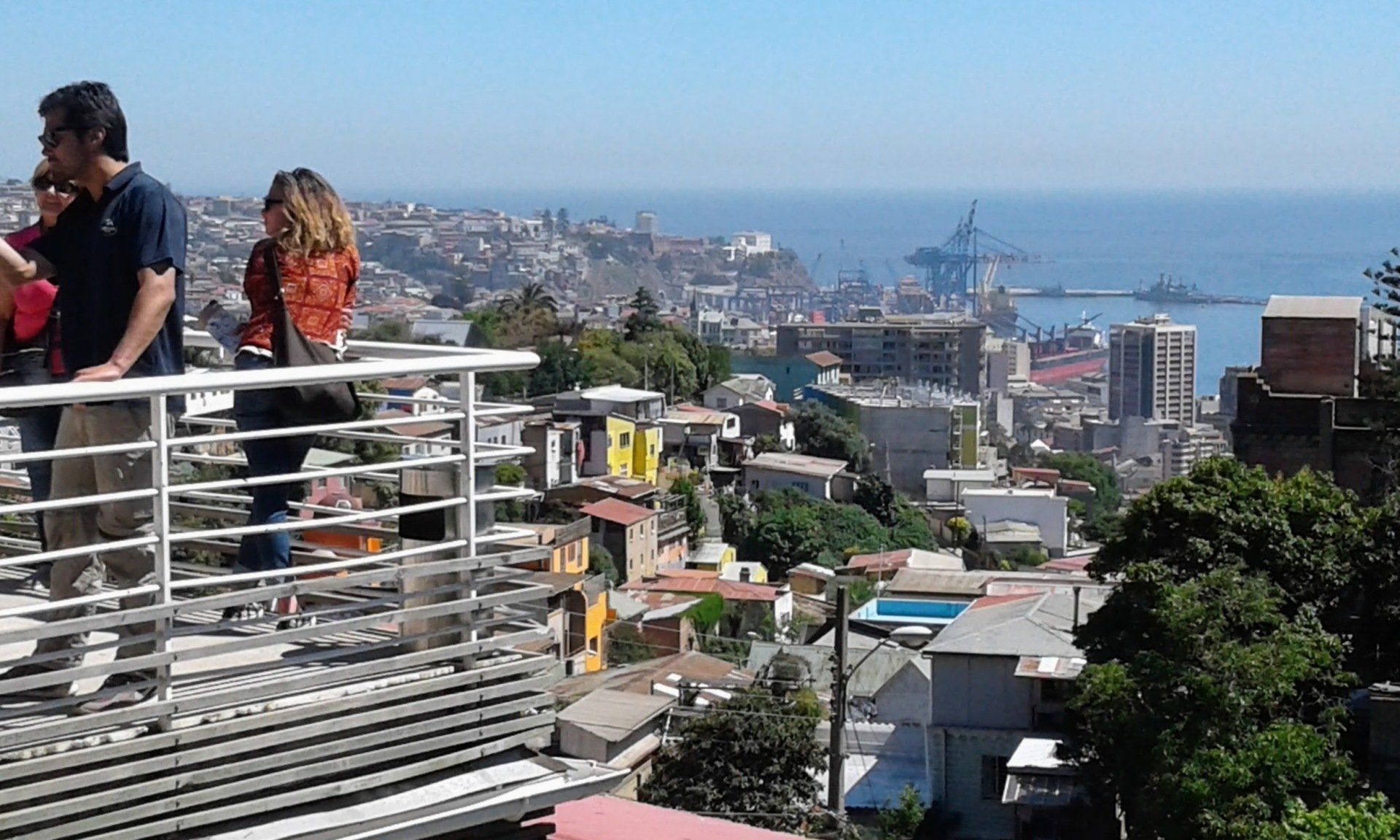 A woman enjoying the beautiful view in front of Valparaiso