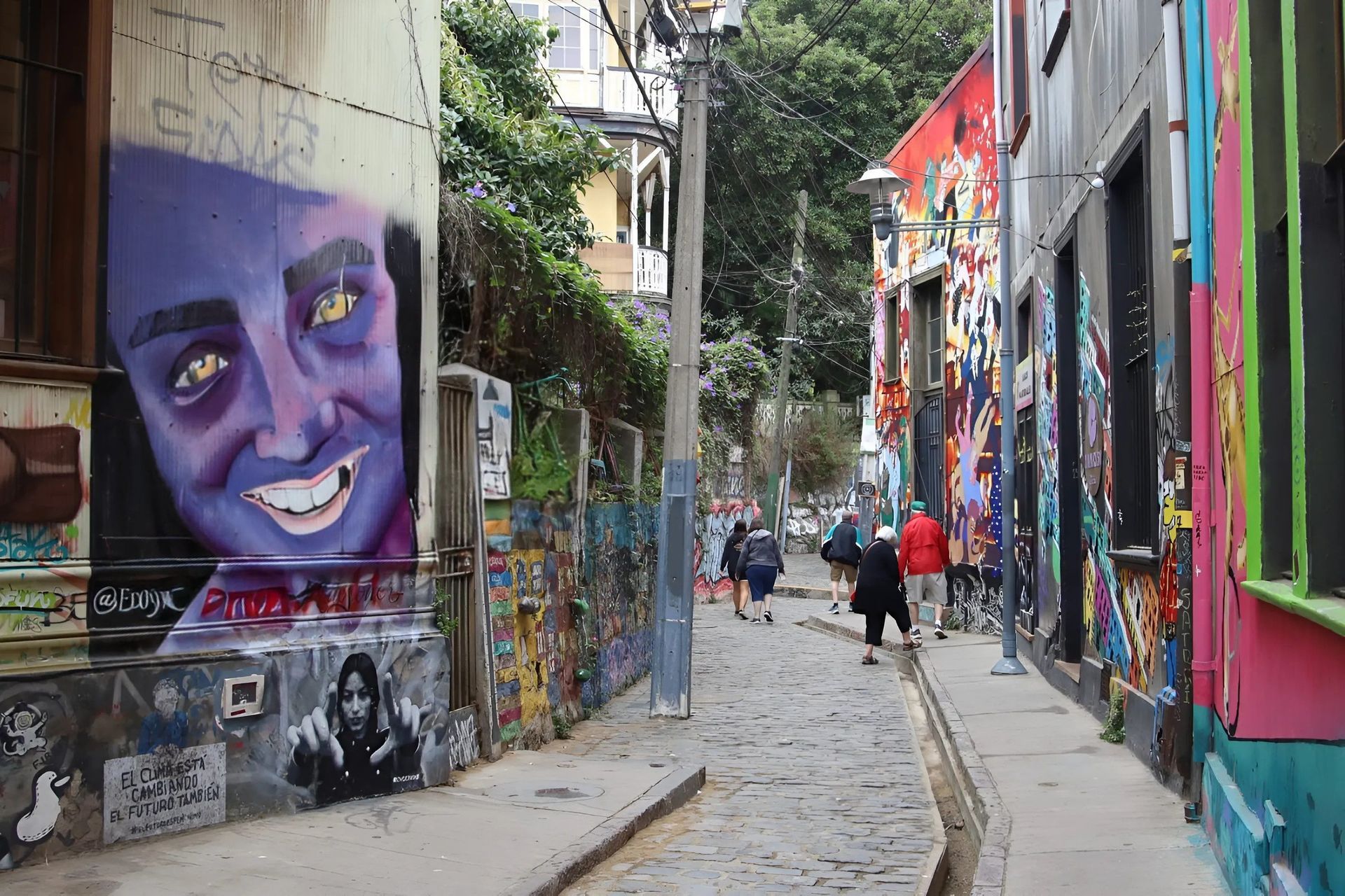 Walk with your guide at the beautiful streets in Valparaíso