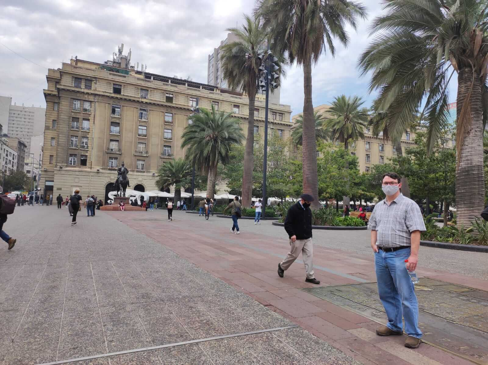 Tourist in Plaza de Armas, in the middle of the pandemic